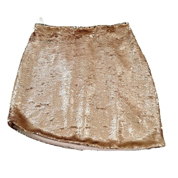 NBD Revolve Sequin Angled Angel Mini Skirt Gold Size XS - Picture 3 of 9